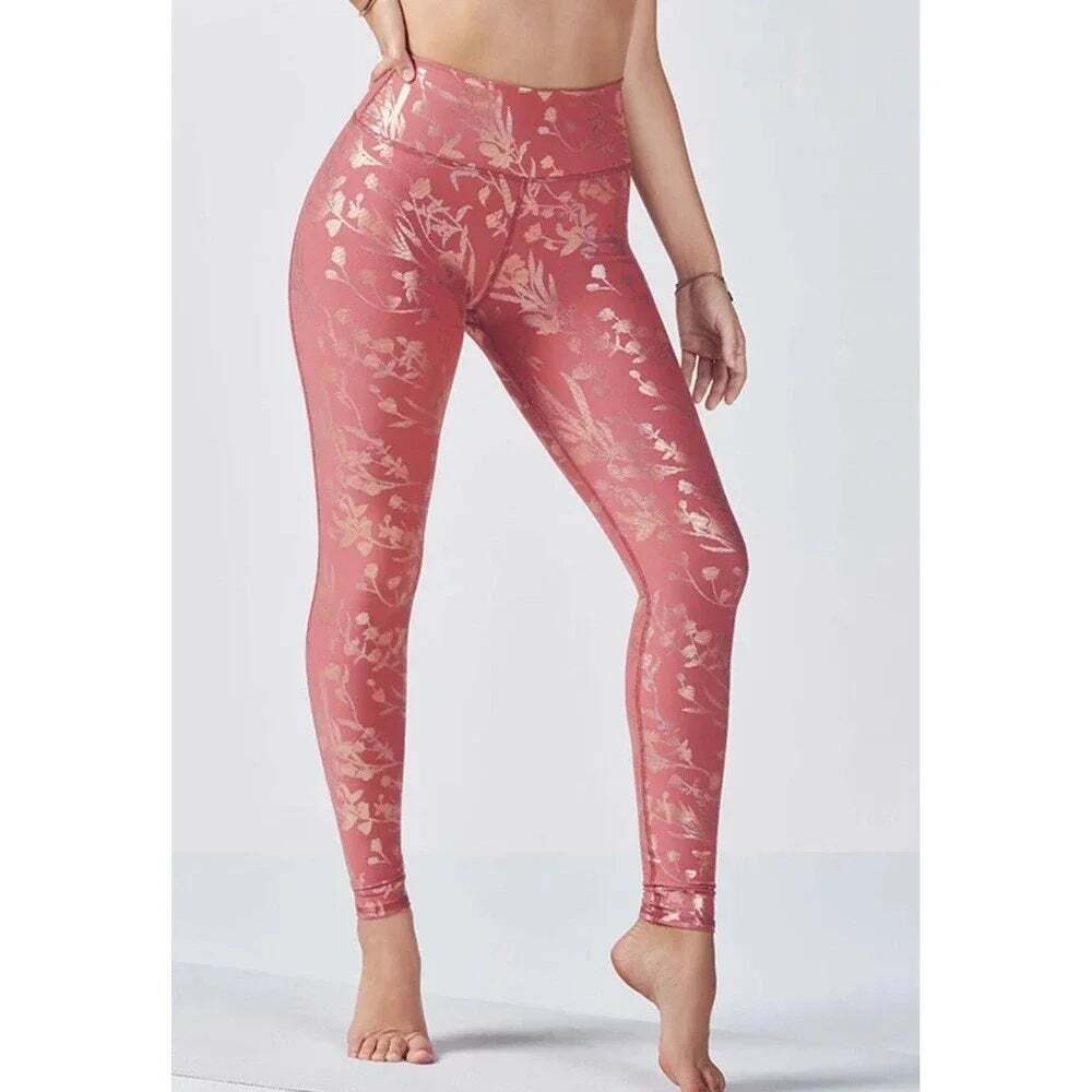 Fabletics Define PowerHold Terracotta Vine High Waisted Rise Leggings Size Small